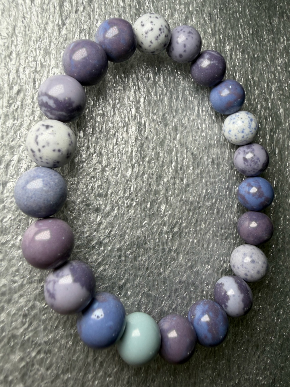 Adorable 9MM “Blueberry” Jasper Natural Crystal Bracelet